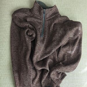 Eddie Bauer Men's Maroon Zip-Up Sweater